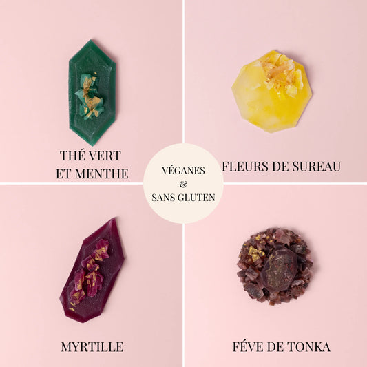 Topaze -Kollektion - 4 essbare Kristalle