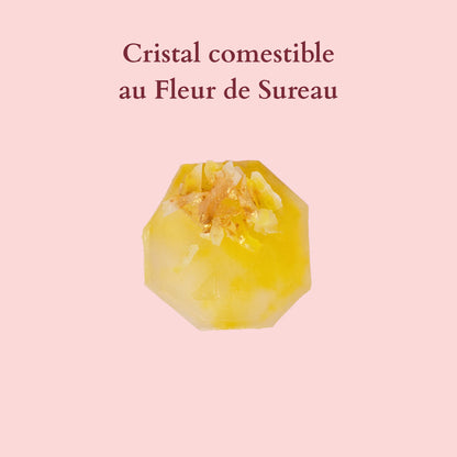 Essbarer Kristall mit Elderblumen